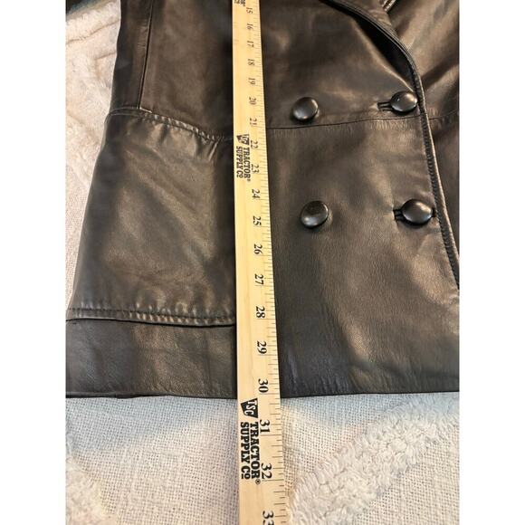 Vintage Ladies Lony G Leather Double Breasted Leather Jacket 3/4 sleeve size 12 - Picture 6 of 8